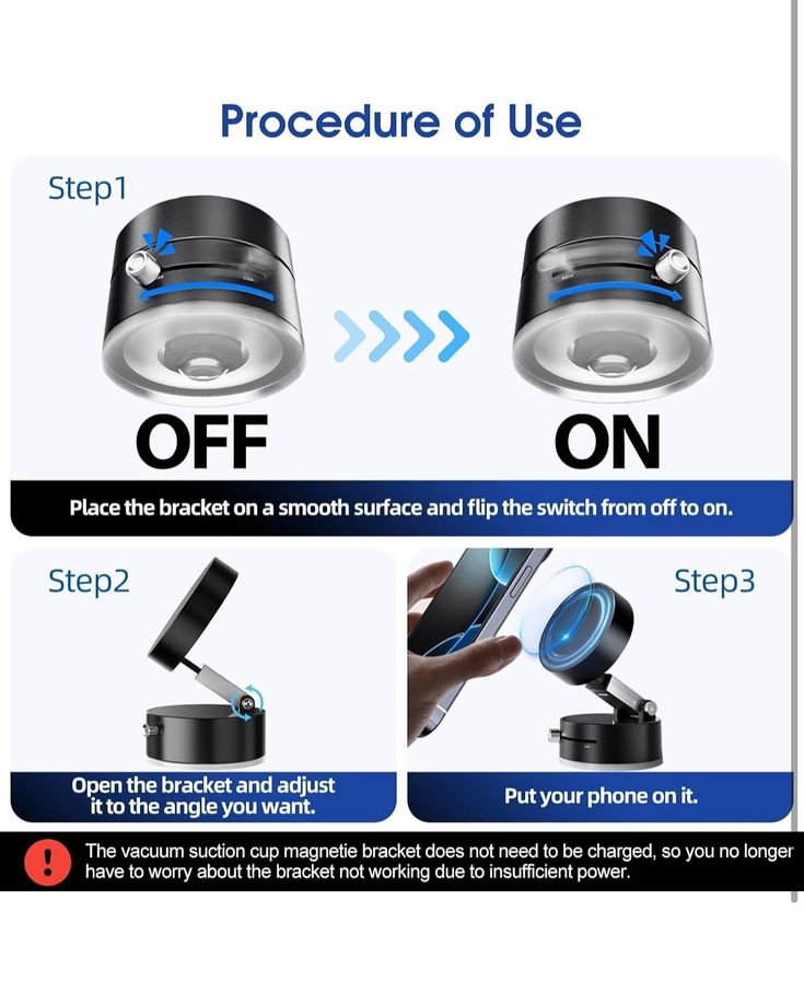 Vacuum Magnetic Suction Phone Holder
