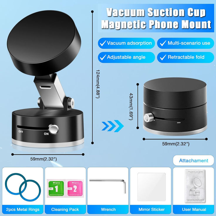Vacuum Magnetic Suction Phone Holder